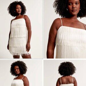 Abercrombie Fringe White Mini Dress XL